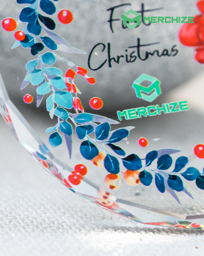 print on demand glass ornaments Beveled edges