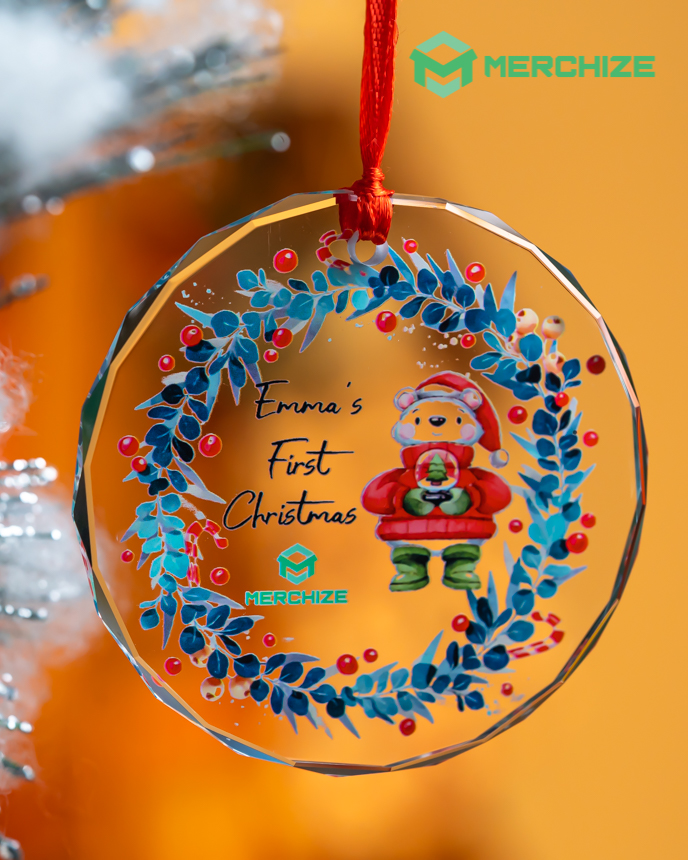 custom glass ornaments round shape