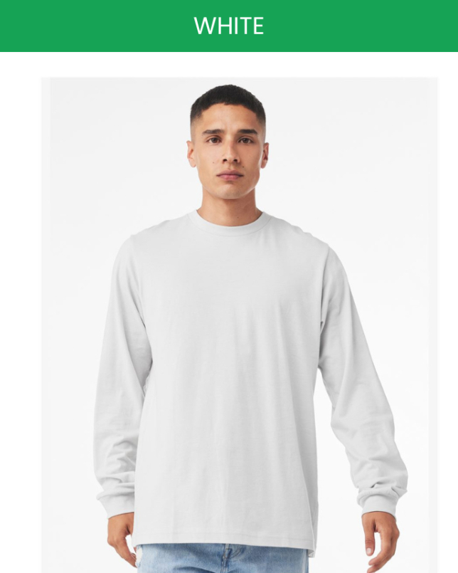 Unisex Jersey Long Sleeve Tee Bella Canvas 3501 (Made in US)