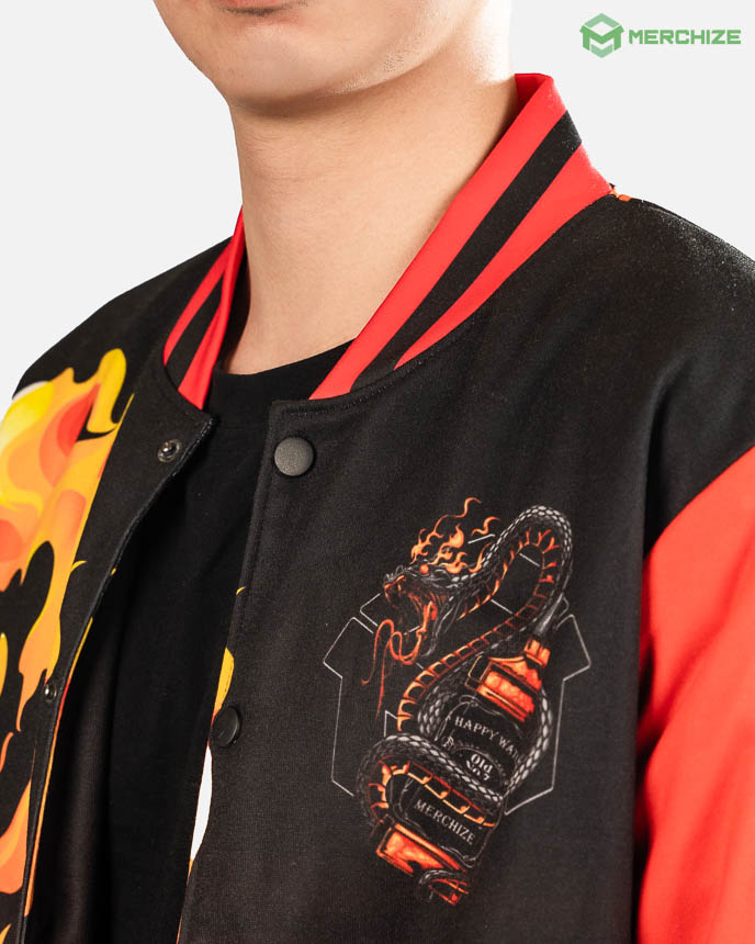 print on demand varsity jacket button