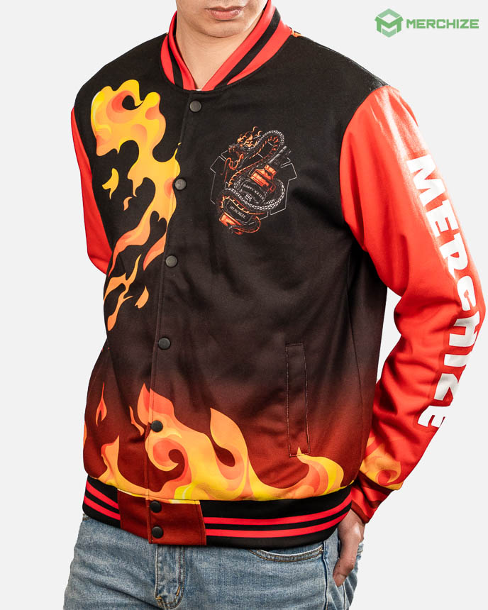 print on demand baseball jacket streetwear