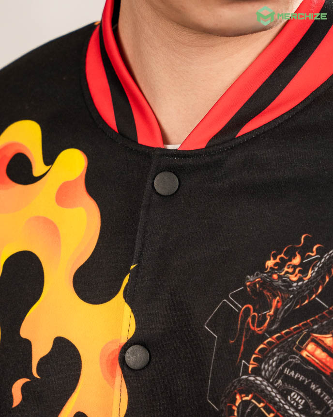 print on demand varsity jacket collar