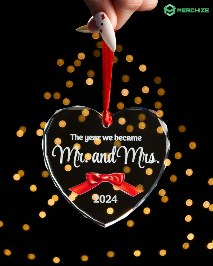 custom glass ornaments heart shape