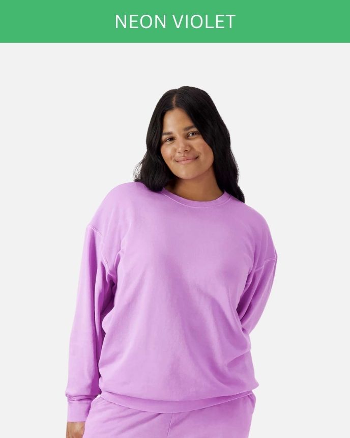 Comfort Color Garment-Dyed Lightweight Fleece Crewneck Sweatshirt 1466 (Made in US)