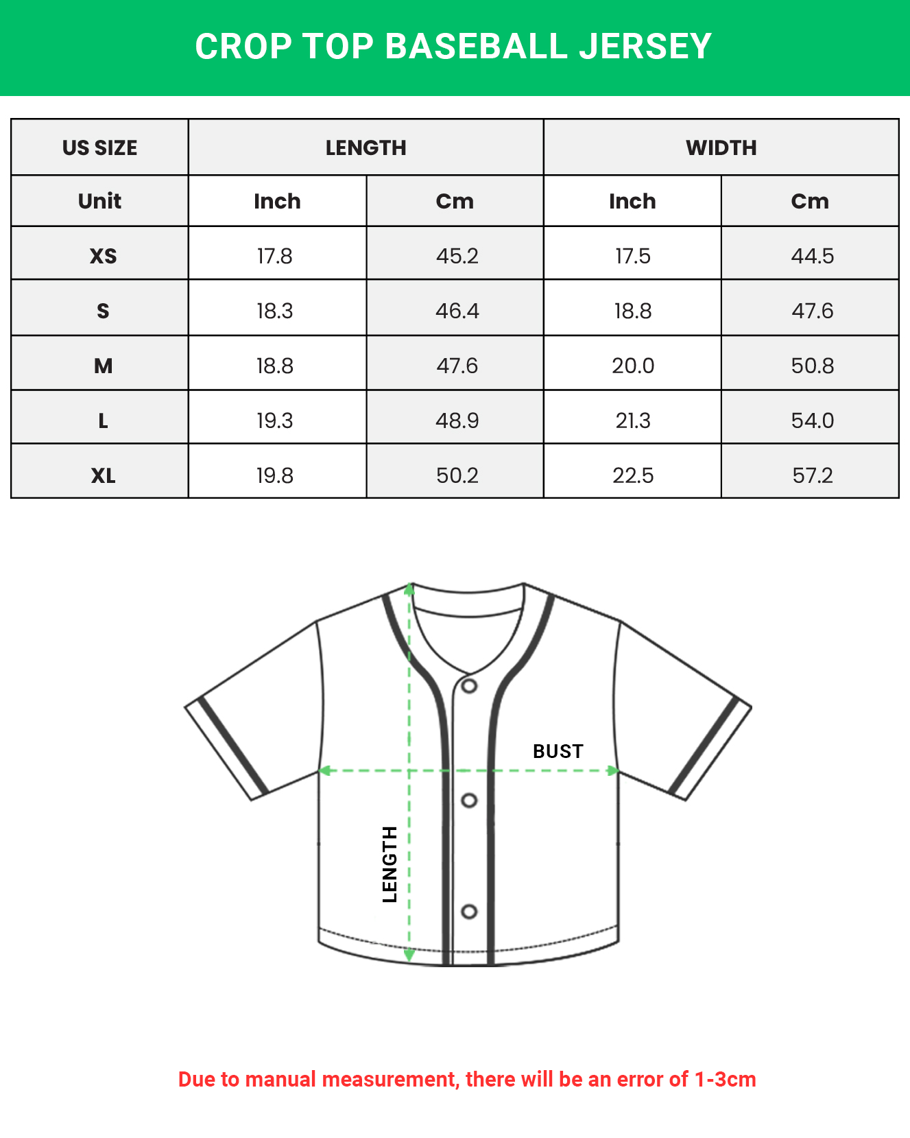 Crop Top Baseball Jersey Without Piping