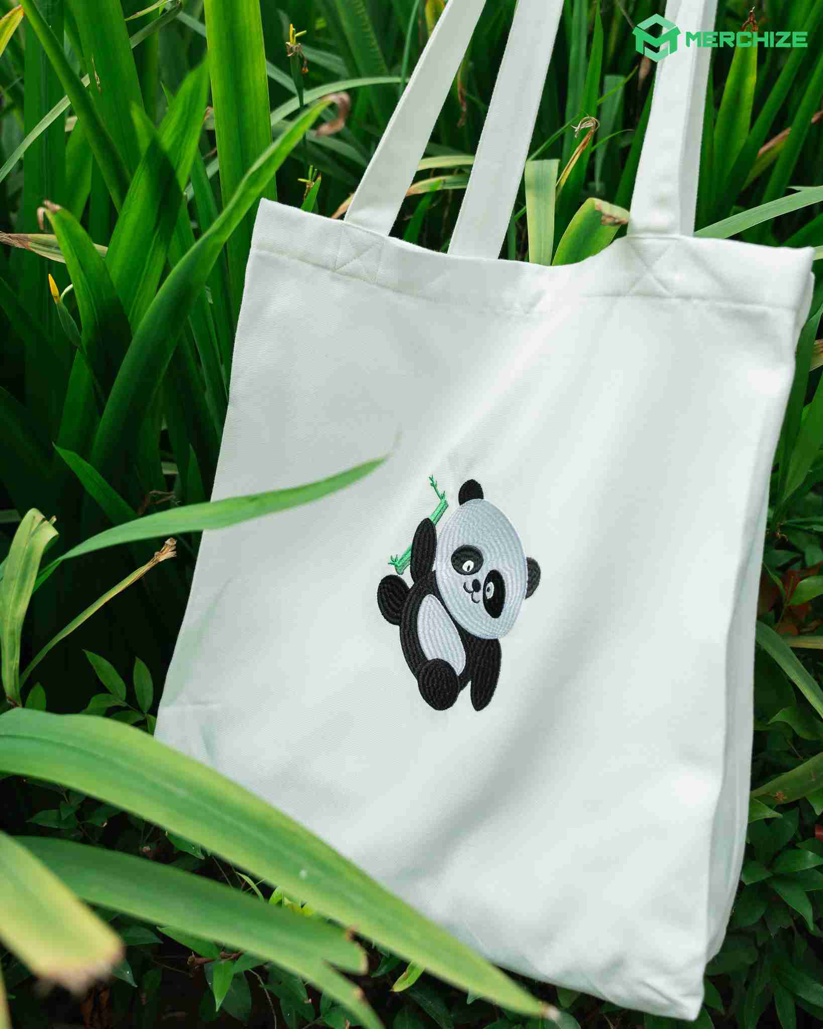 Embroidered Shopping Tote Bag