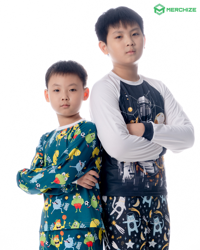 All-over Print Kid Pajamas Long Sleeve Raglan