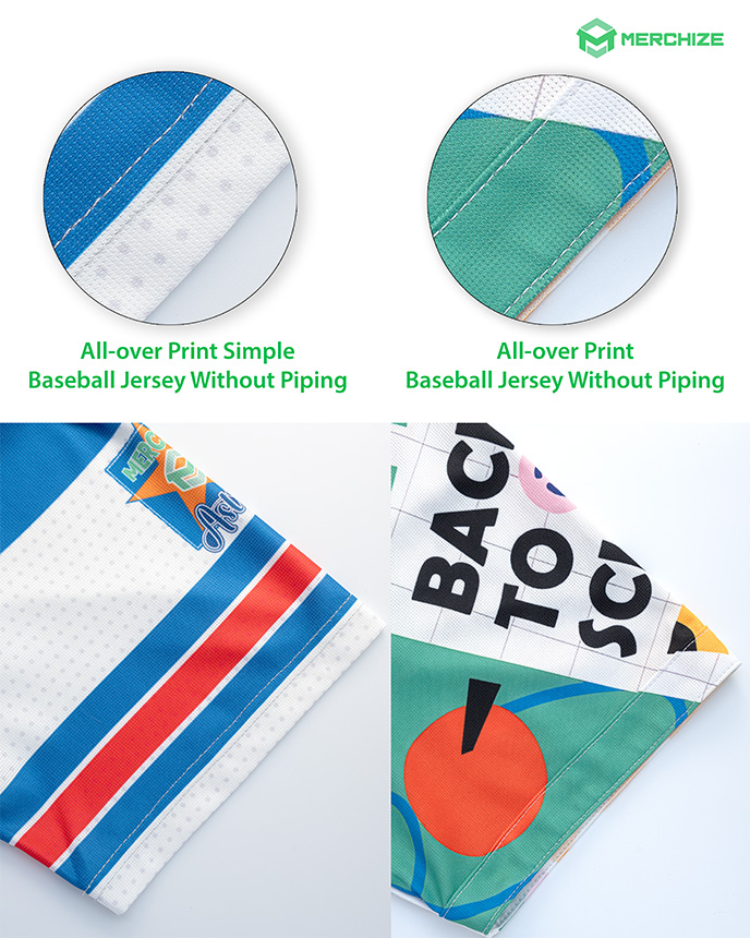 All-over Print Simple Baseball Jersey Without Piping