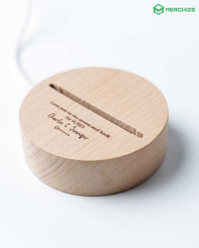 Beech Photo Night Light Base