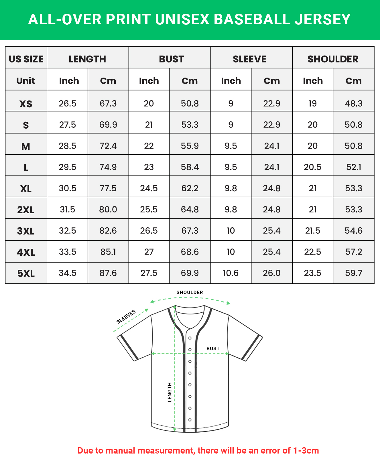 All-over Print Unisex Baseball Jersey