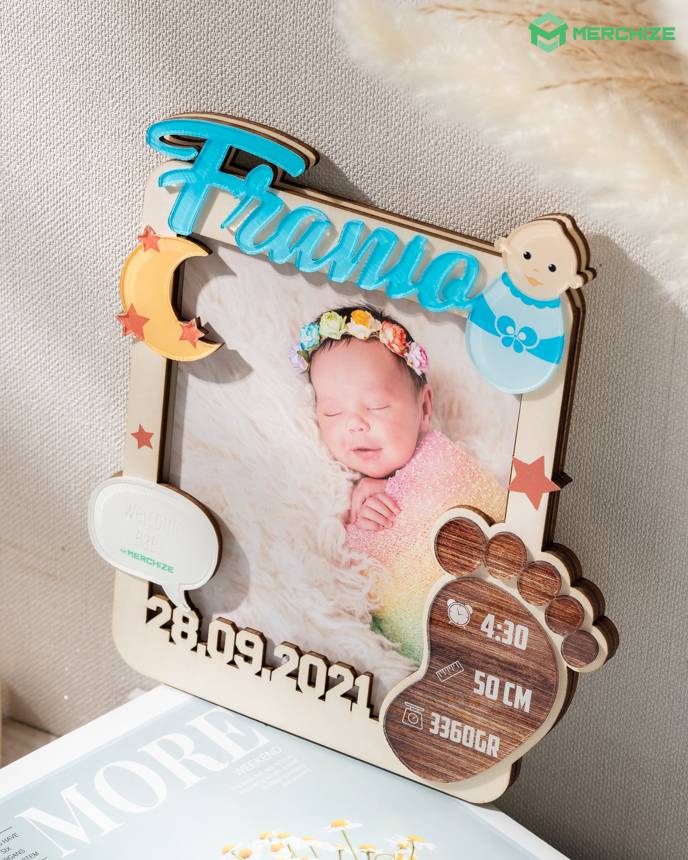 4-Layer Custom Shape Wooden & Acrylic Frame