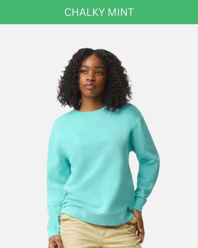 Comfort Color Garment-Dyed Lightweight Fleece Crewneck Sweatshirt 1466 (Made in US)