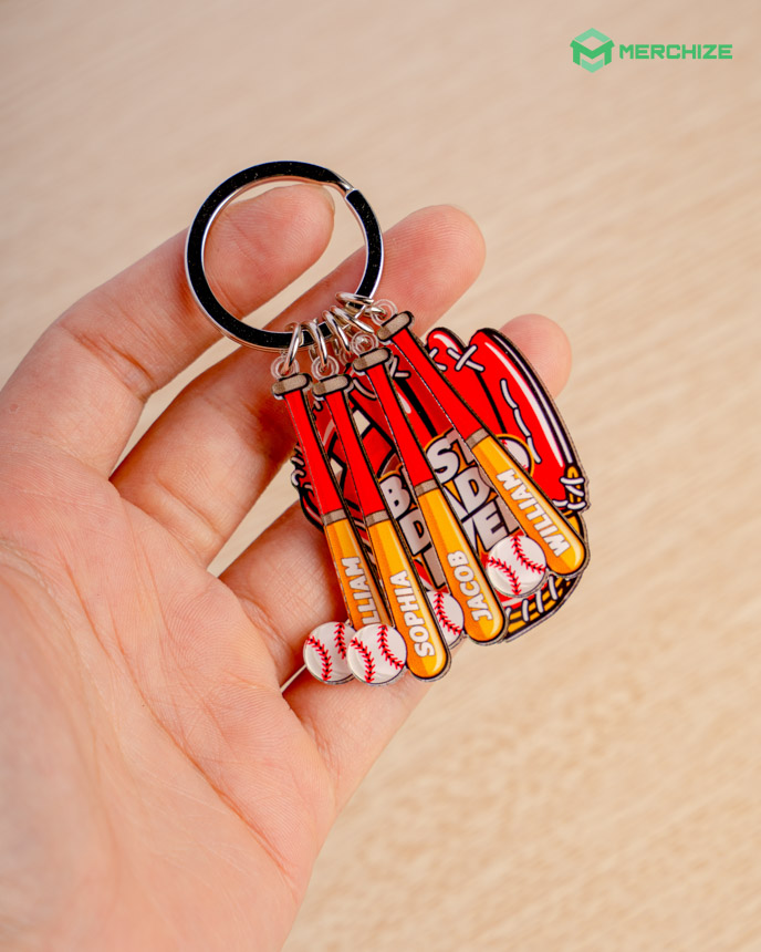 Custom Shape 2-side Printed Multi-Charm Keychain