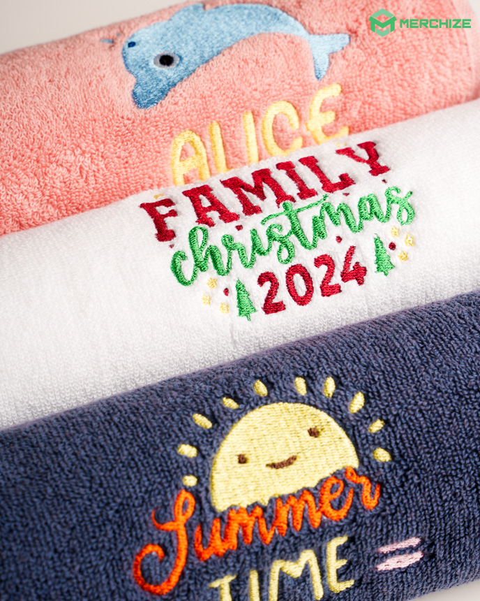 Embroidered Bath Towel