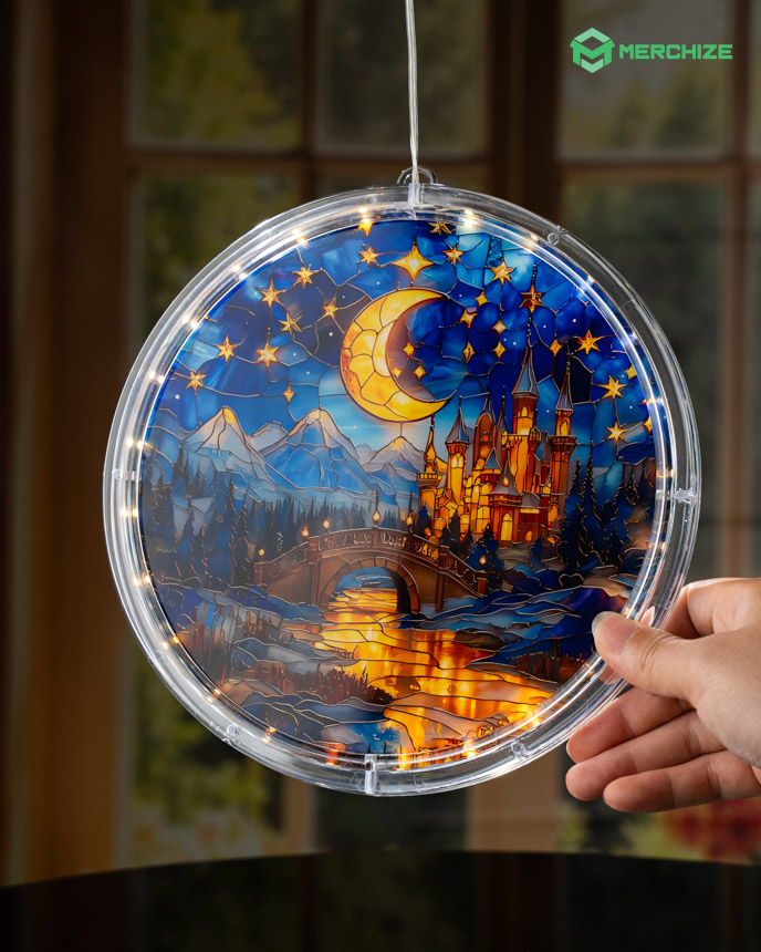 Acrylic LED Hanging Light Lamp (Circle Frame)
