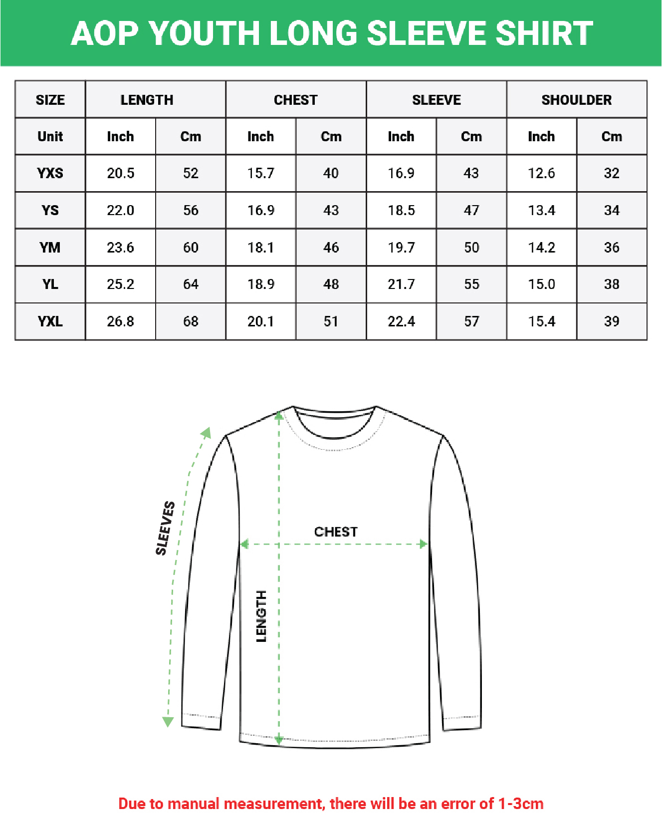 All-over Print Youth Long Sleeve Shirt