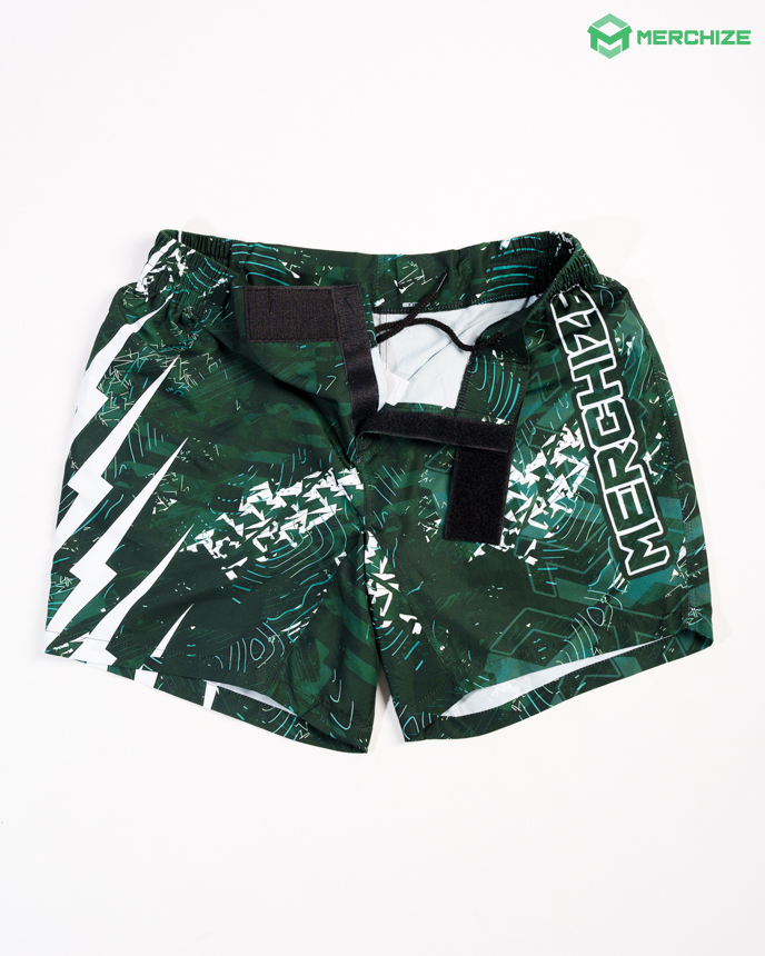 all-over print fight shorts (elastic waistband) front closure