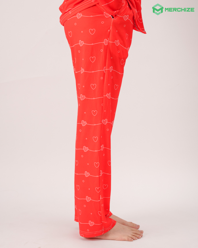 All-over Print Straight Pajama Pants