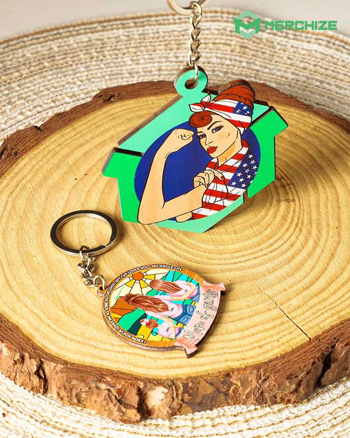Custom Shape Wooden Keychain