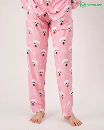 All-over Print Straight Pajama Pants