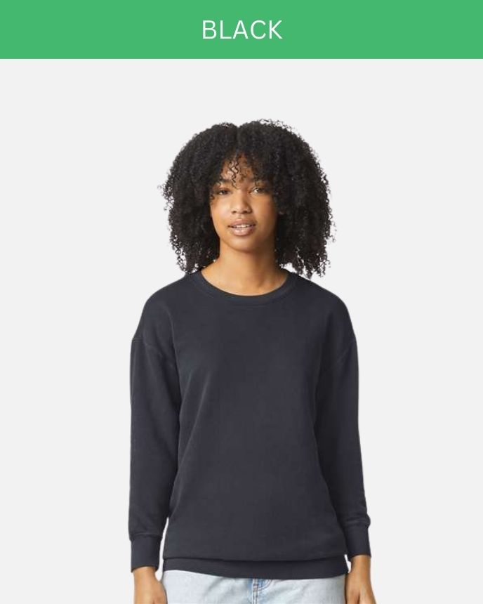 Comfort Color Garment-Dyed Lightweight Fleece Crewneck Sweatshirt 1466 (Made in US)