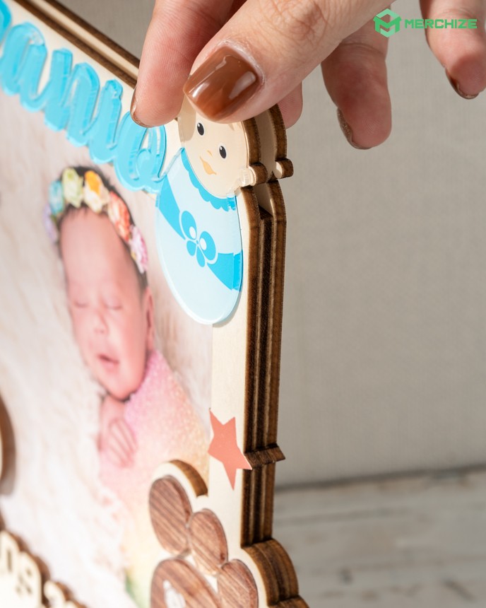 4-Layer Custom Shape Wooden & Acrylic Frame