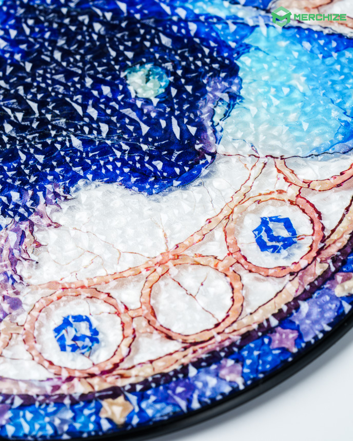 Stained glass suncatcher focus side