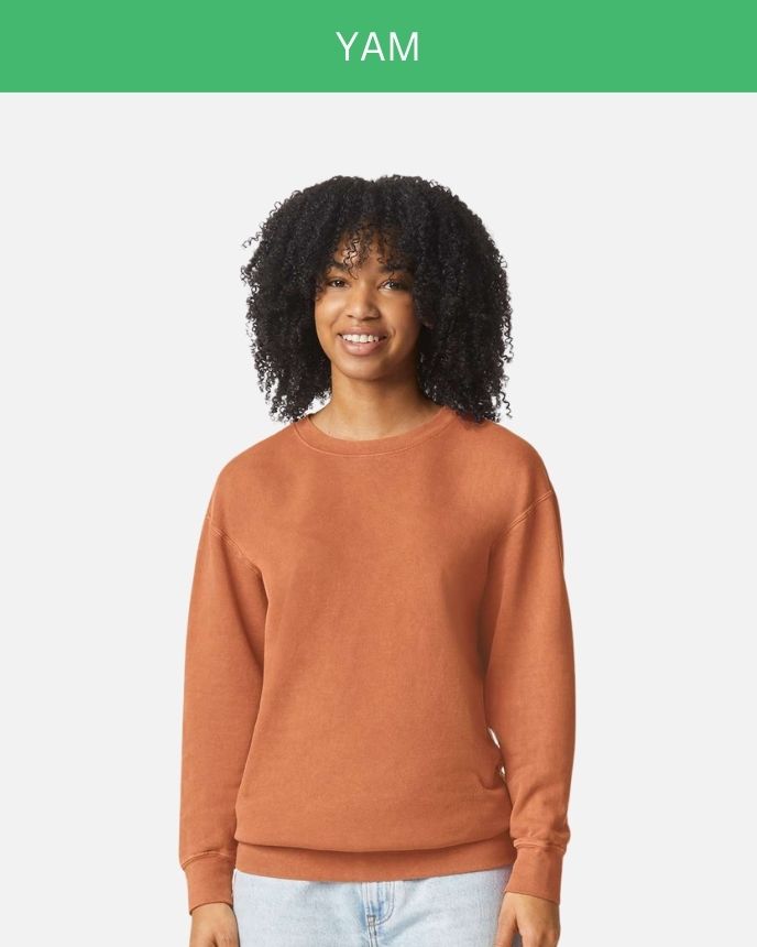 Comfort Color Garment-Dyed Lightweight Fleece Crewneck Sweatshirt 1466 (Made in US)
