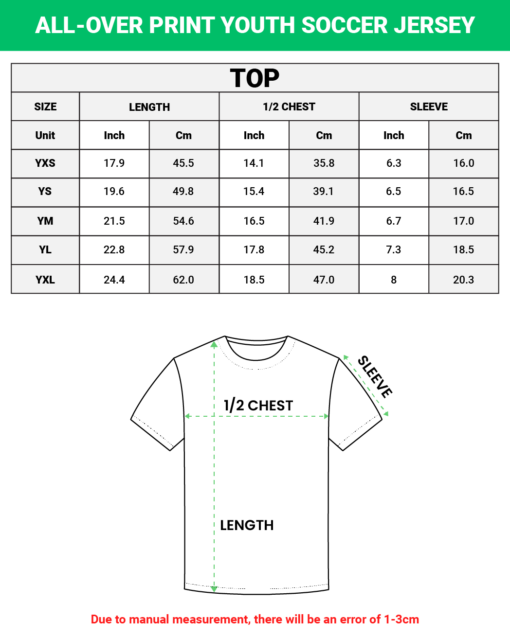 All-over Print Youth Soccer Jersey Set