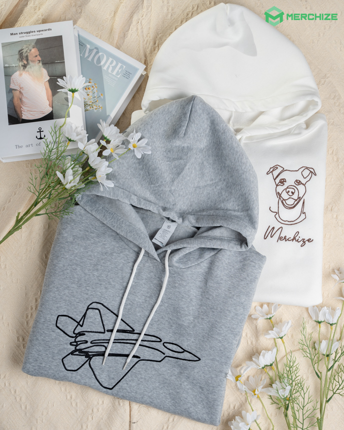 Embroidered Lightweight Classic Unisex Hoodie