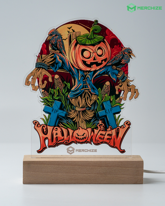 Custom personalized photo led wood stand