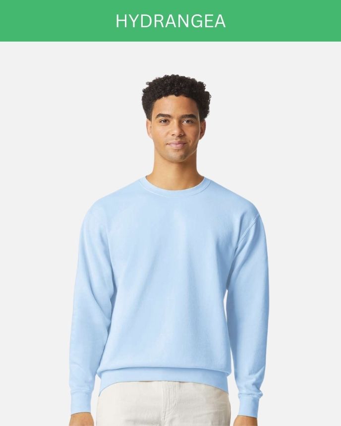 Comfort Color Garment-Dyed Lightweight Fleece Crewneck Sweatshirt 1466 (Made in US)