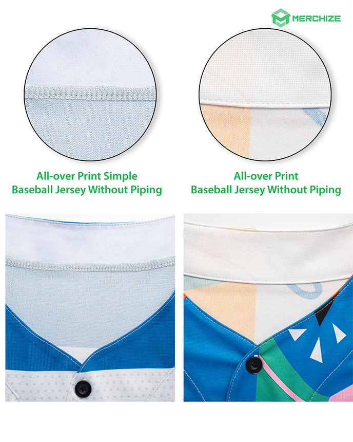 All-over Print Simple Baseball Jersey Without Piping