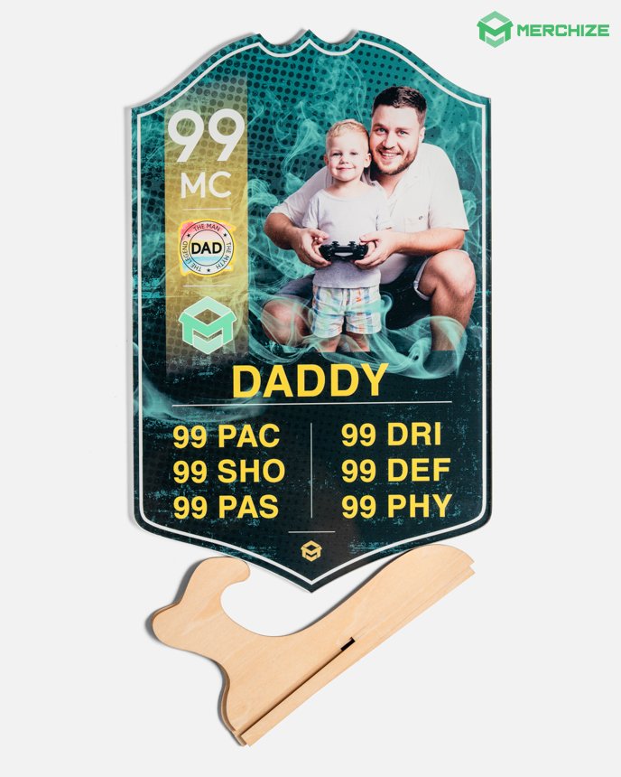Daddy Acrylic Football Card Sign
