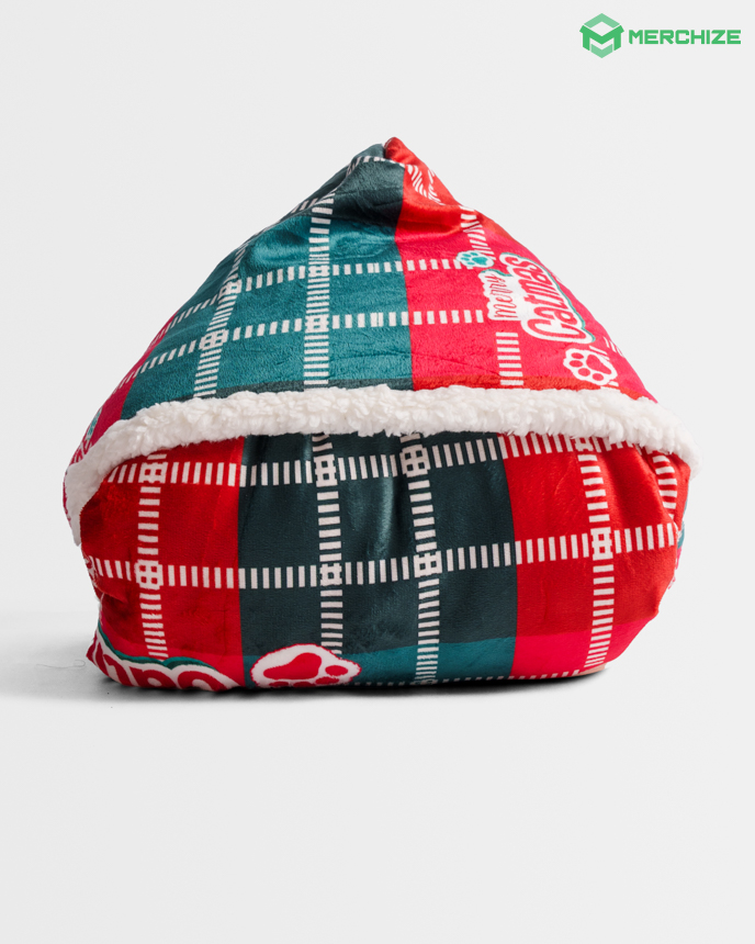 All-over Print Hooded Blanket (White Binding)