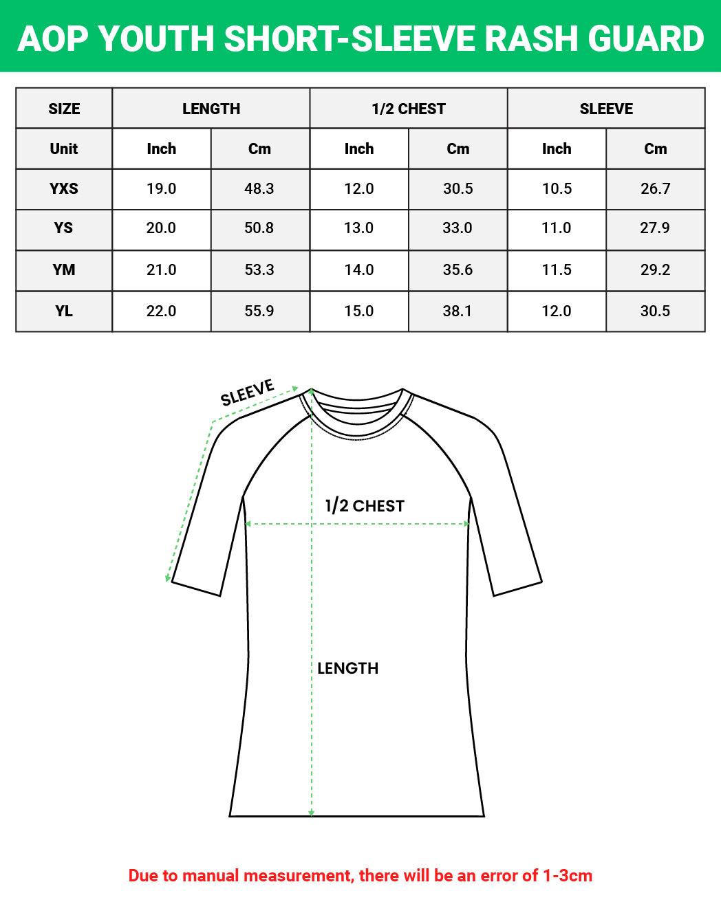 All-over Print Youth Short-sleeve Rash Guard