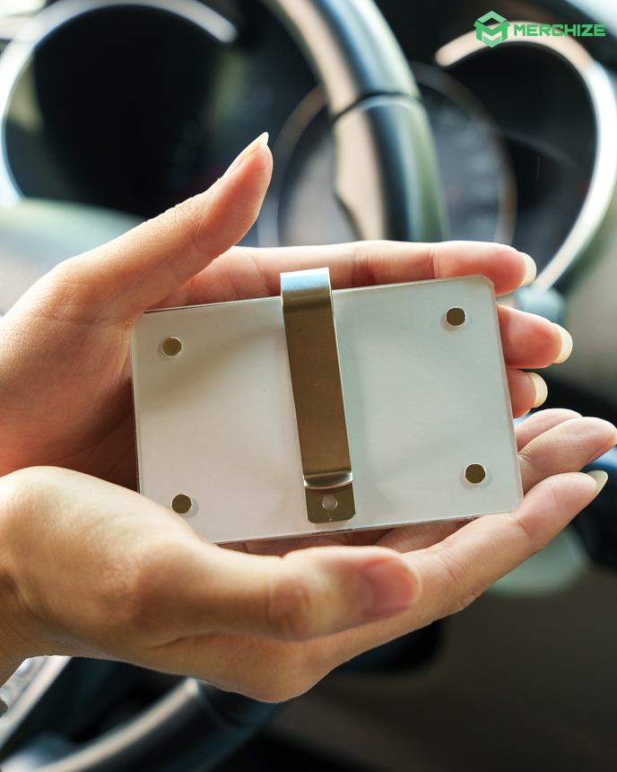 photo car visor clip