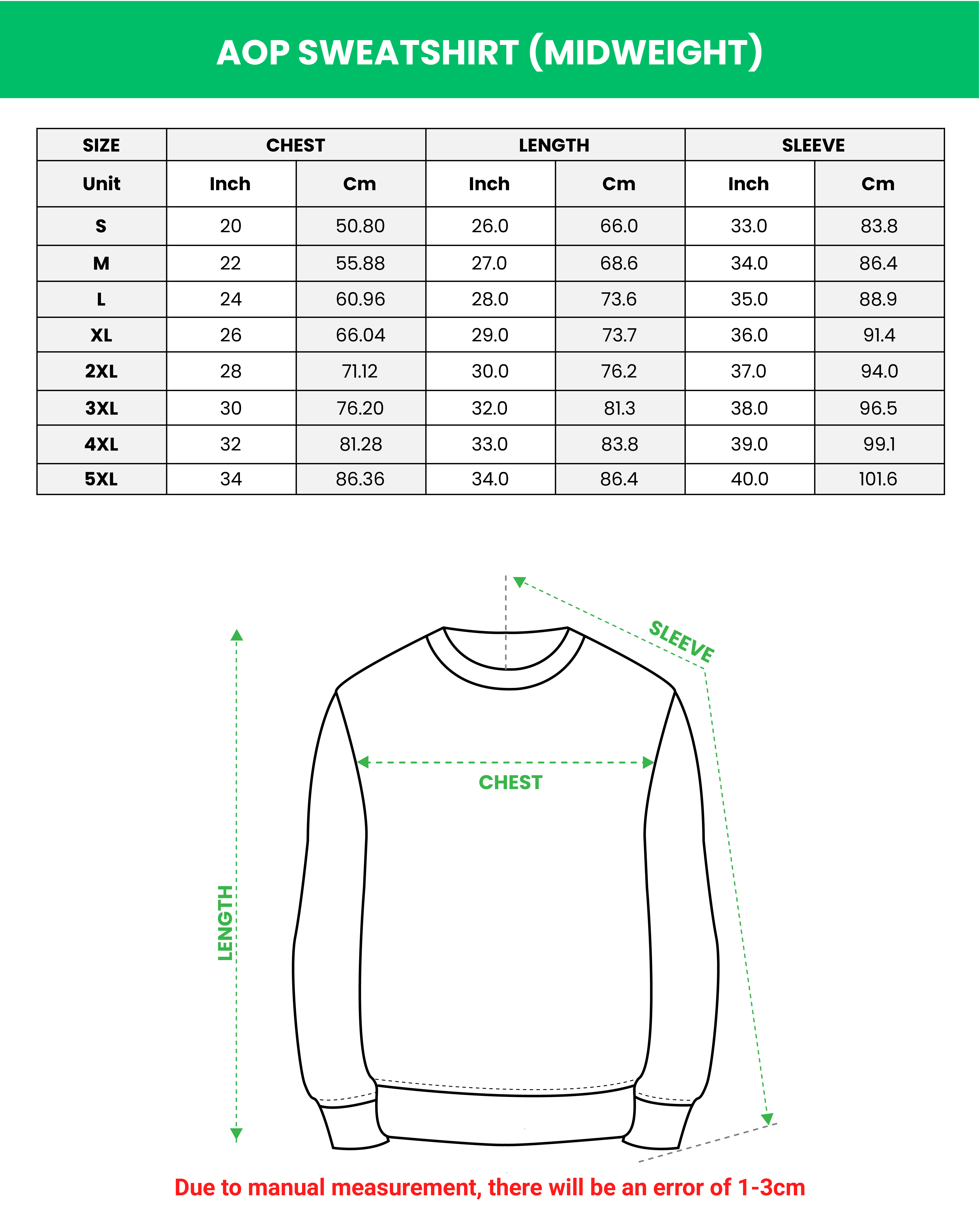 All-over Print Sweatshirt (Midweight)
