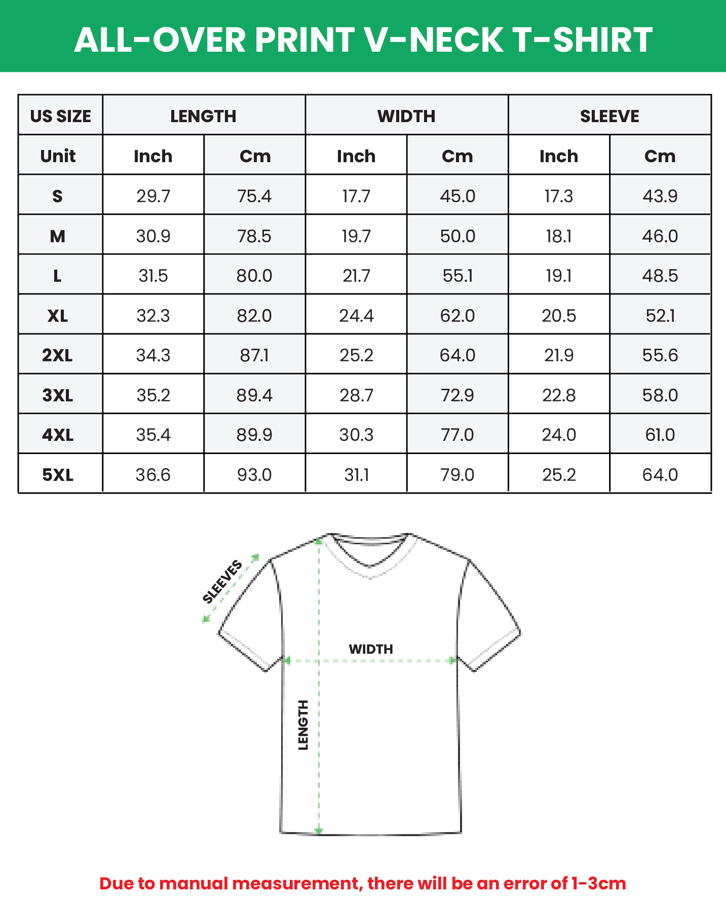All-over Print V-Neck T-Shirt
