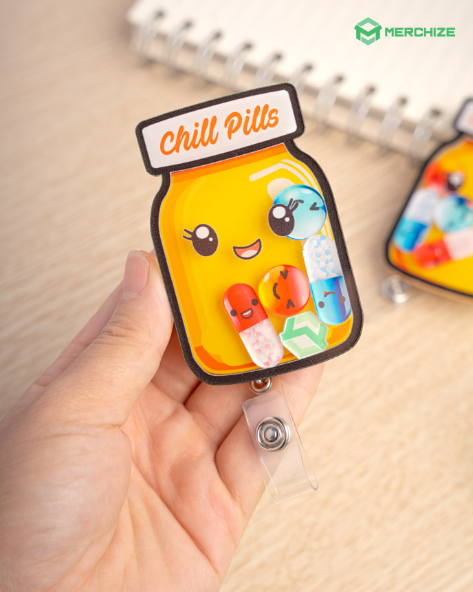 Custom Shape Shaker Badge Reel
