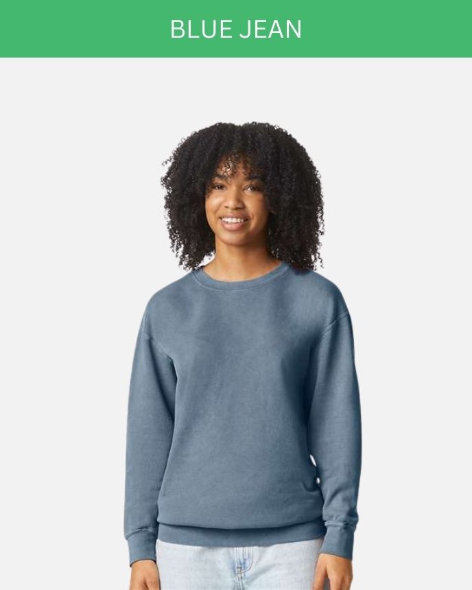 Comfort Color Garment-Dyed Lightweight Fleece Crewneck Sweatshirt 1466 (Made in US)