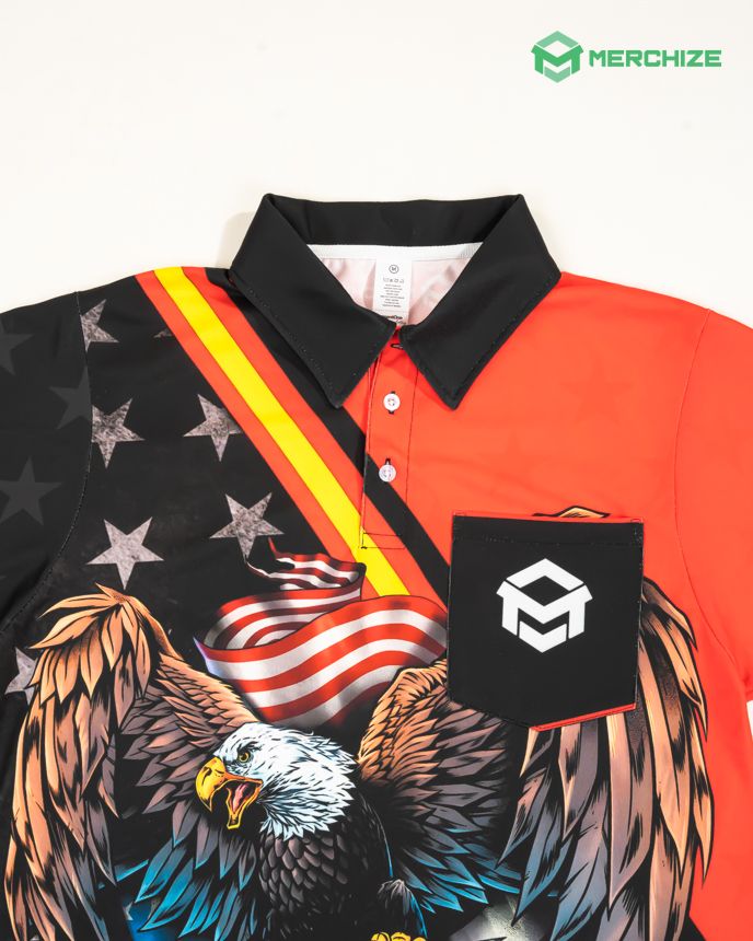 All-over Print Pocket Polo Shirt (Midweight)