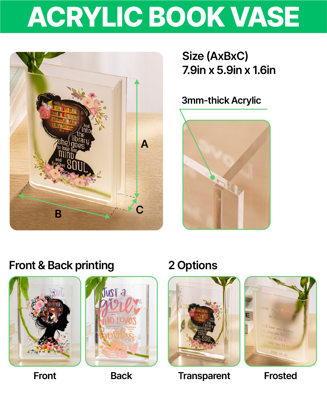 Acrylic Book Vase 