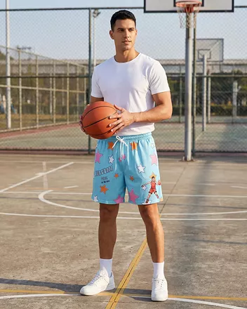 All-over Print Mesh Sports Shorts