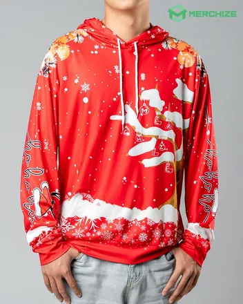 All-over Print Long Sleeve Hooded T-shirt