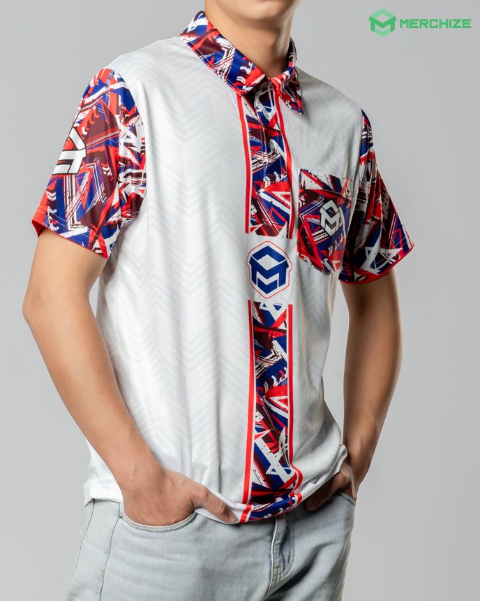 All-over Print Pocket Polo Shirt (Lightweight)