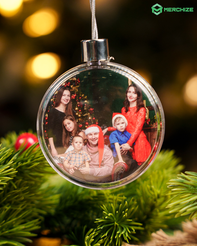 Clear Plastic and Aluminium Ornament