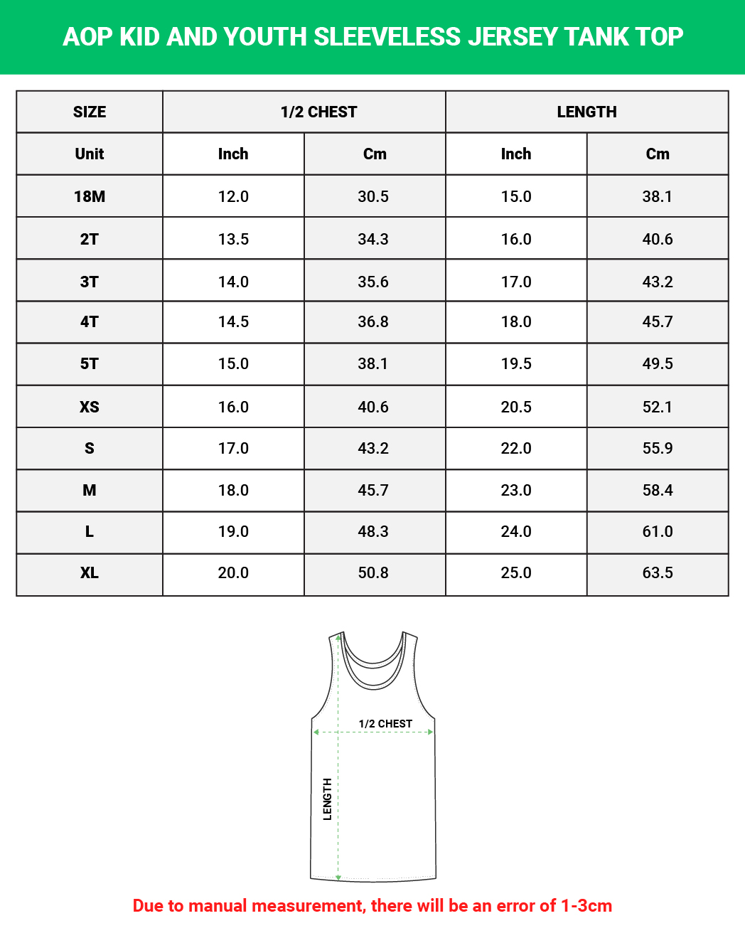 All-over Print Kid And Youth Sleeveless Jersey Tank Top