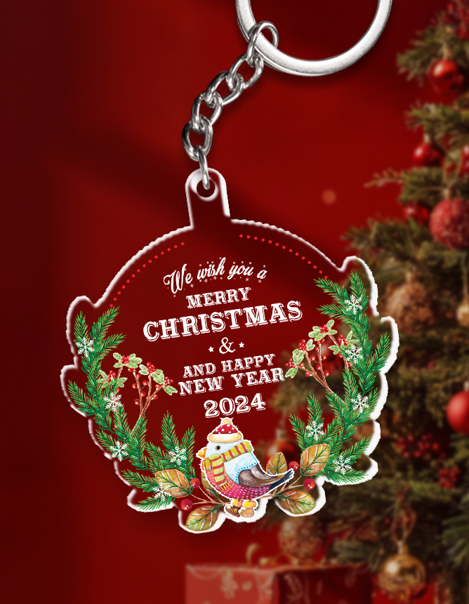 Custom shape Clear 1-side Printed Keychain