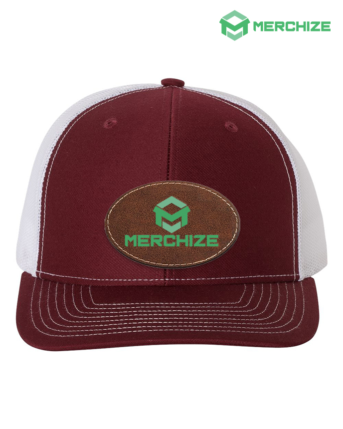 Leather Patch Snapback Trucker Cap 112 (Made in US)